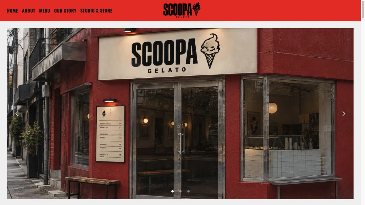 SCOOPA 홈페이지 첫 화면